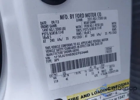 2014 Ford Expedition Xlt from USA, damaged, VIN 1FMJU1H55EEF03446